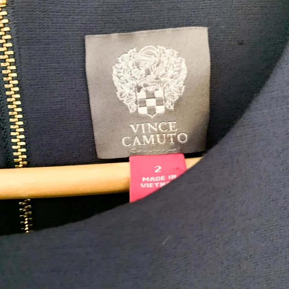 Vince Camuto Soft Navy Blue Sailor Full Back Zip Sleeveless Dress-Size 2 - Picture 4 of 13